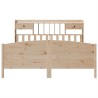 Lit bibliothèque sans matelas 200x200 cm bois massif de pin 