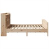 Lit bibliothèque sans matelas 200x200 cm bois massif de pin 