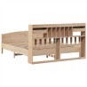 Lit bibliothèque sans matelas 200x200 cm bois massif de pin 