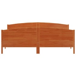 Cadre de lit sans matelas cire marron 200x200cm bois pin massif 