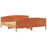 Cadre de lit sans matelas cire marron 200x200cm bois pin massif 