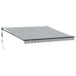 Auvent rétractable anthracite et blanc 4x3 m tissu et aluminium 