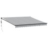 Auvent rétractable anthracite et blanc 4x3 m tissu et aluminium 