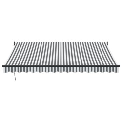 Auvent rétractable anthracite et blanc 4x3 m tissu et aluminium 