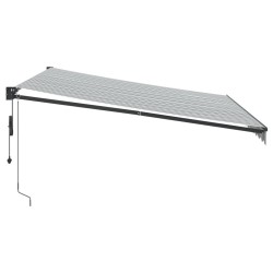 Auvent rétractable anthracite et blanc 4x3 m tissu et aluminium 