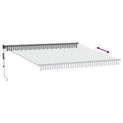 Auvent rétractable anthracite et blanc 4x3 m tissu et aluminium 