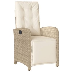 Ensemble de bistro 3 pcs avec coussins beige résine tressée 