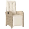 Ensemble de bistro 3 pcs avec coussins beige résine tressée 