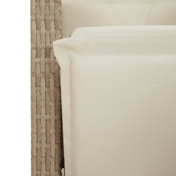Ensemble de bistro 3 pcs avec coussins beige résine tressée 