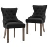 Chaises à manger lot de 2 noir tissu 