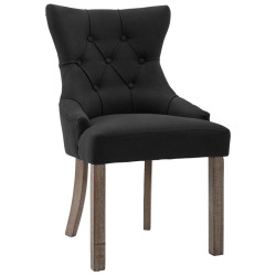 Chaises à manger lot de 2 noir tissu 