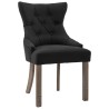 Chaises à manger lot de 2 noir tissu 