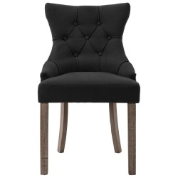 Chaises à manger lot de 2 noir tissu 