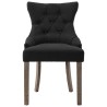 Chaises à manger lot de 2 noir tissu 