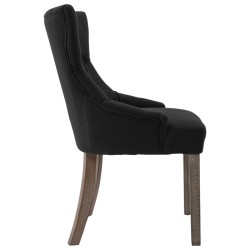 Chaises à manger lot de 2 noir tissu 