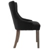Chaises à manger lot de 2 noir tissu 