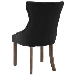 Chaises à manger lot de 2 noir tissu 