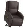Fauteuil inclinable de massage marron foncé cuir véritable 