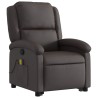 Fauteuil inclinable de massage marron foncé cuir véritable 
