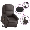 Fauteuil inclinable de massage marron foncé cuir véritable 