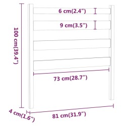 Tête de lit Marron miel 81x4x100 cm Bois massif de pin 