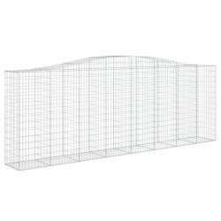 Paniers à gabions arqués 2 pcs 400x50x140/160 cm Fer galvanisé 