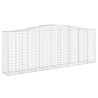 Paniers à gabions arqués 2 pcs 400x50x140/160 cm Fer galvanisé 