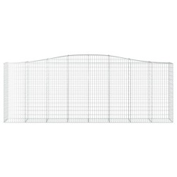 Paniers à gabions arqués 2 pcs 400x50x140/160 cm Fer galvanisé 