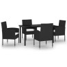 Ensemble à manger de jardin 5 pcs Noir 
