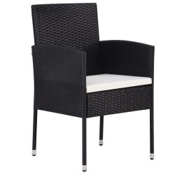 Ensemble à manger de jardin 5 pcs Noir 