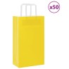 Sacs en papier 50 pcs avec poignées jaune 21x11x36 cm 