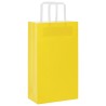 Sacs en papier 50 pcs avec poignées jaune 21x11x36 cm 