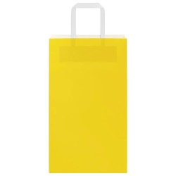Sacs en papier 50 pcs avec poignées jaune 21x11x36 cm 