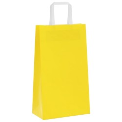 Sacs en papier 50 pcs avec poignées jaune 21x11x36 cm 