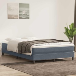 Sommier à lattes de lit et matelas gris foncé 160x210cm velours 