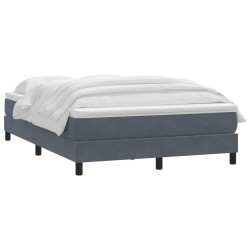 Sommier à lattes de lit et matelas gris foncé 160x210cm velours 