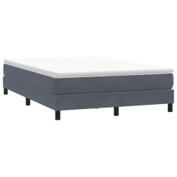 Sommier à lattes de lit et matelas gris foncé 160x210cm velours 