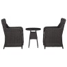 Mobilier de bistro 3 pcs avec coussins Résine tressée Noir 