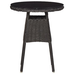 Mobilier de bistro 3 pcs avec coussins Résine tressée Noir 