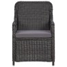 Mobilier de bistro 3 pcs avec coussins Résine tressée Noir 