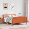 Cadre de lit sans matelas cire marron 120x190cm bois pin massif 