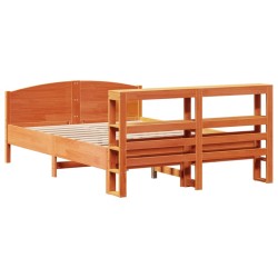 Cadre de lit sans matelas cire marron 120x190cm bois pin massif 