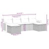Salon de jardin avec coussins 6 pcs beige résine tressée 