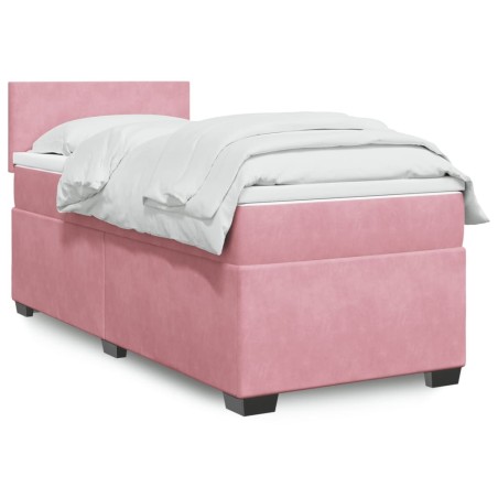 Sommier à lattes de lit avec matelas Rose 100x200 cm Velours 