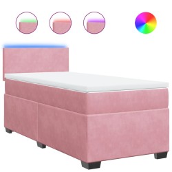 Sommier à lattes de lit avec matelas Rose 100x200 cm Velours 