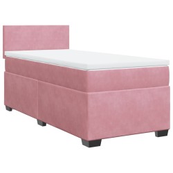 Sommier à lattes de lit avec matelas Rose 100x200 cm Velours 