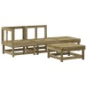 Salon de jardin 4 pcs avec coussins bois de pin imprégné 