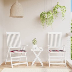 Coussins de chaise de jardin lot de 2 carreaux rouges 40x40x3cm 
