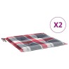 Coussins de chaise de jardin lot de 2 carreaux rouges 40x40x3cm 