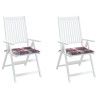 Coussins de chaise de jardin lot de 2 carreaux rouges 40x40x3cm 
